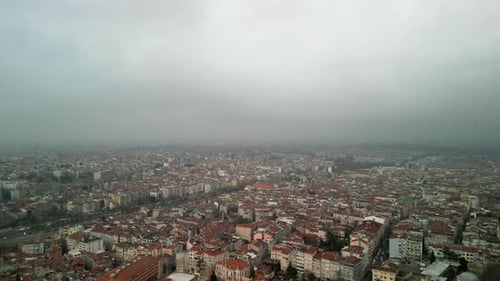 Istanbul Turkey city fly over the European side