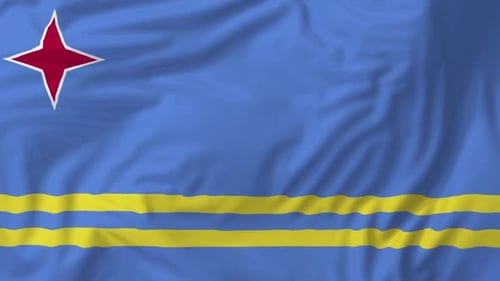 Aruba Flag Realistic Waving Loop Animation