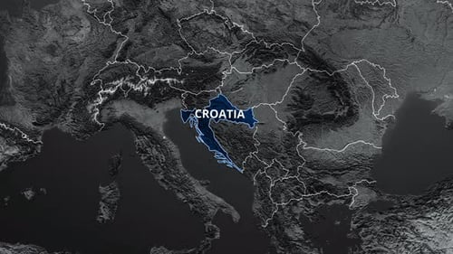 Croatia Map Blue Color