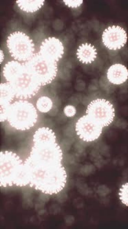 Illustration of Virus Cells or Bacteria Molecule Under Microscope