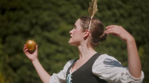 MedievalCostumed Actress In Theatrical Act
