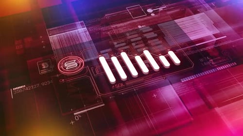 Animation Of Abstract Infographic About The Fall Of Solana