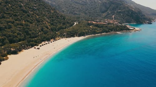 Empty beach in seashore of Turkey