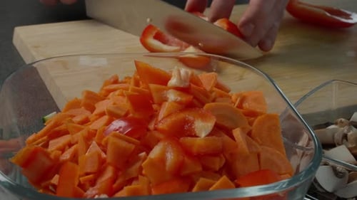 Chopping Vegetables in Kitchen for Healthy Meal