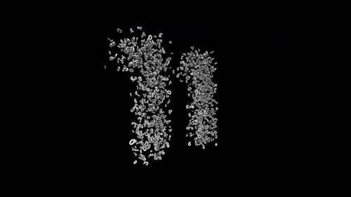 Number 11 Made of Numbers with Alpha Channel. 3D Font Number Animation. Transparent Background