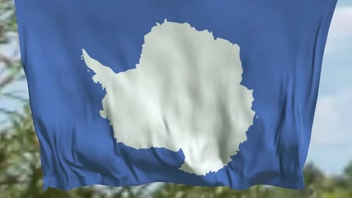 Antarctica Waving Vertical Flag