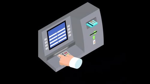 Atm Usage Animation On Alpha Channel