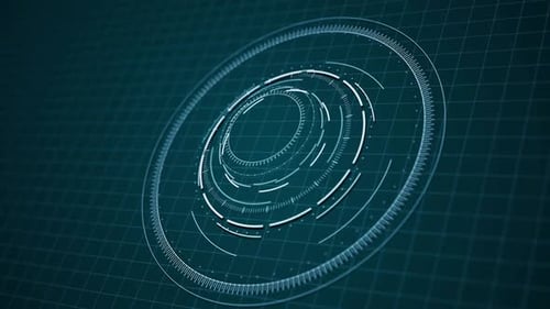 Circle Interfaces Hi Tech Futuristic Display Blue Hologram