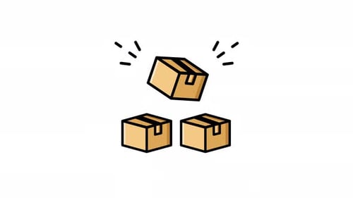 Animated Filled Icon of Stacked Cardboard Boxes for Bulk Shipping