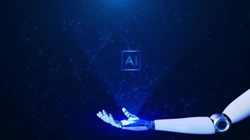 Futuristic Cyber 3D Robot Hand AI Artificial Intelligence Robot Process Automation Cyber Security