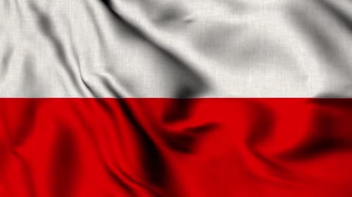 Waving Flag of Poland Seamless Loop Background