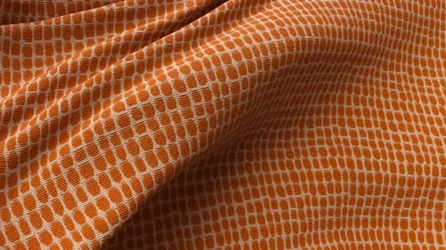 Fluid Orange Woven Fabric Grid Pattern Seamless Loop