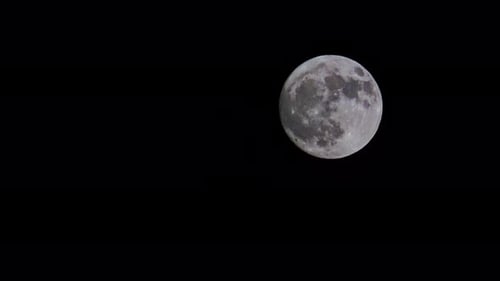 Full Moon Moving Across the Dark Night Sky