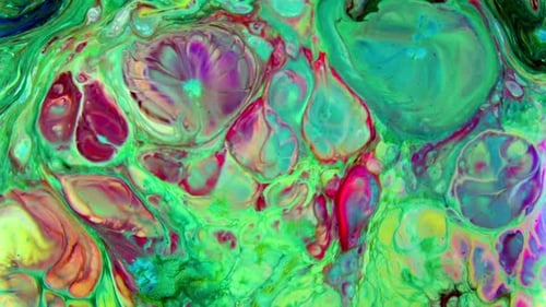 Abstract Fluid Art with Swirling Colors