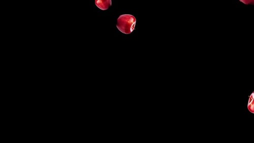Seamless Loop of Falling Red Apples on Alpha Channel
