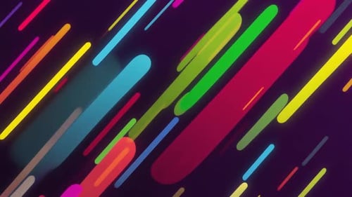 Vibrant Neon Diagonal Lines Motion Graphics Background