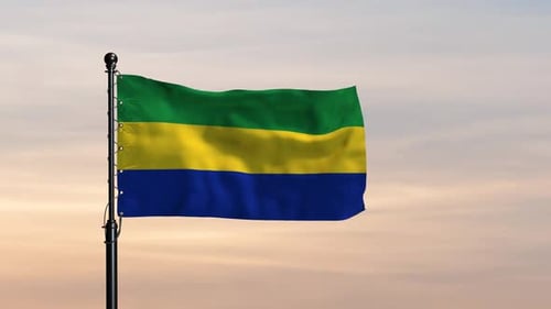 Gabon Stunning Flag in a Calm and Breezy Atmosphere