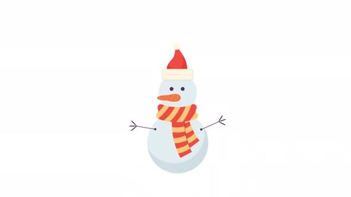 Animated Blinking Snowman with Scarf for Christmas Holiday