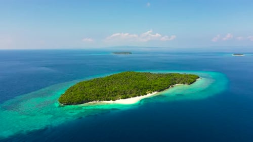 Perfect White Sand Beach on a Tropical Island Mahaba Island Philippines