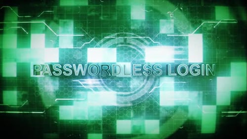 Passwordless Login Text Reveal in Futuristic Digital Style