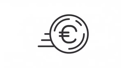 Icône linéaire euro coulissante animée