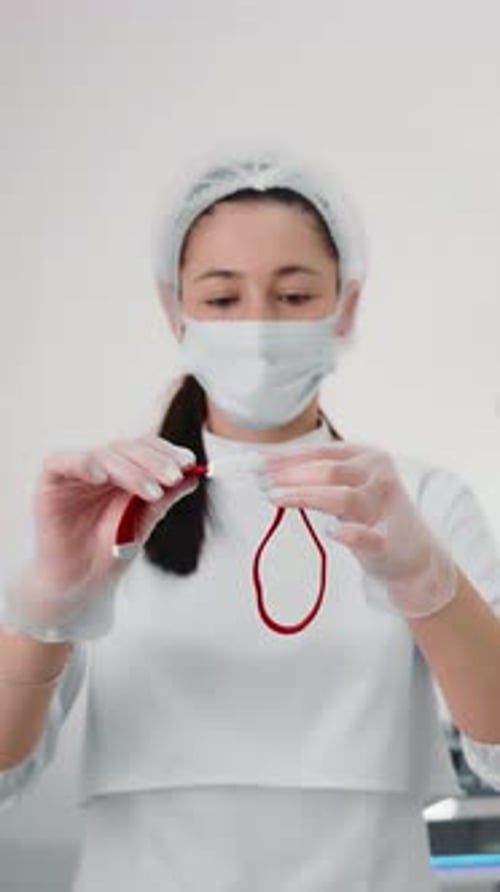 Health Professional with Red Blood Collection Tube
