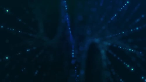 Dynamic Blue Particle Stream Digital Data Loop Background