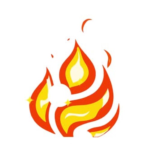 Flat Design Animated Fire Flame Graphic Reveal