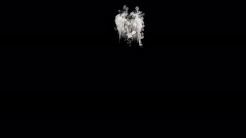 Rocket smoke falling after ignition. the video is with alpha channel (the background is transparent)
