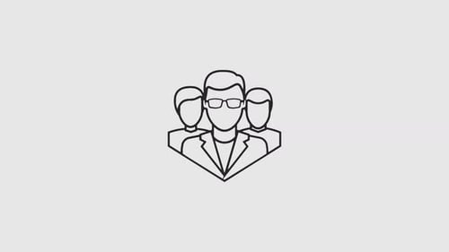 Minimalist Team Group People Icon Outline Animation
