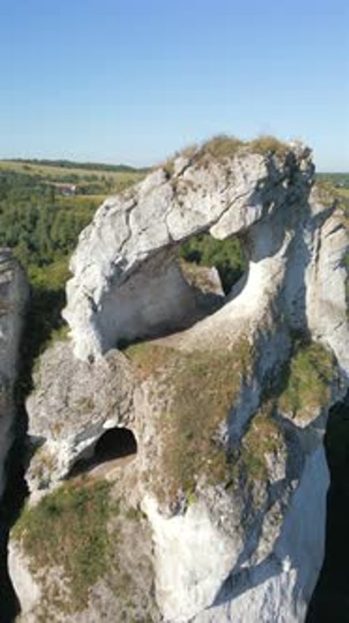 Jurassic Highlands Of Limestone Rocks In Poland
