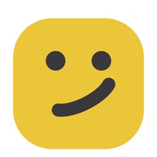 Animated Smirking Emoji Face in Flat Design
