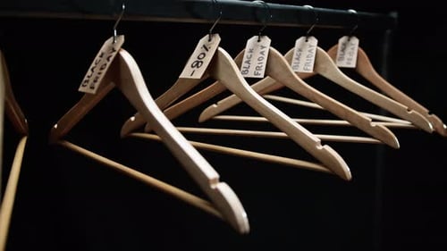 Wooden Hangers on Rack for Black Friday Sale