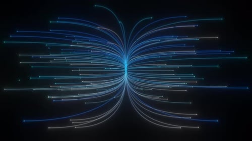 Abstract Flowing Blue Lines Digital Data Network Background