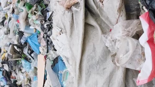 Contaminated Ocean Beaches with Plastic Debris Plastic Waste Environmental Pollution Vertical