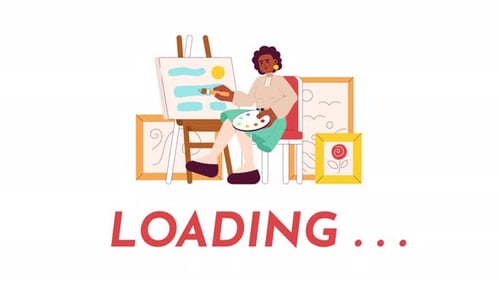Hobby painter 2D loading animation