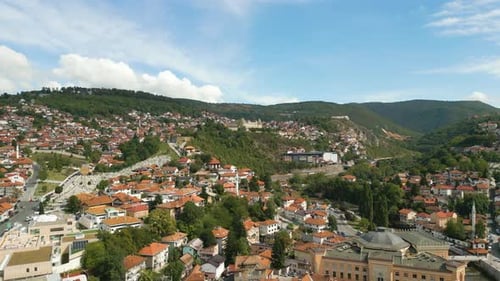 drone Sarajevo Bosnia and Herzegovina footage eastern Europe mountains daytime
