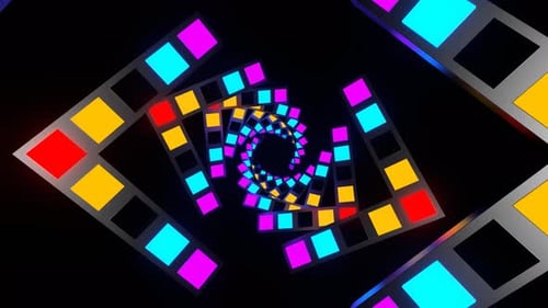 Multicolor Slow Strobe Spiral Tunnel Background Vj Loop In 4K