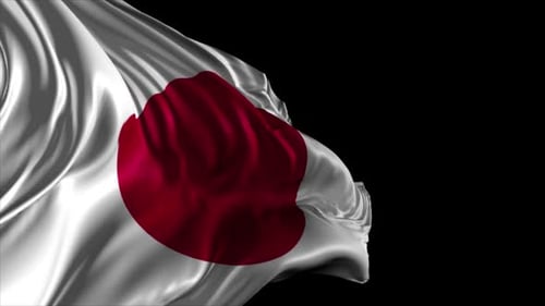 Waving Japanese Flag Animation with Alpha Channel