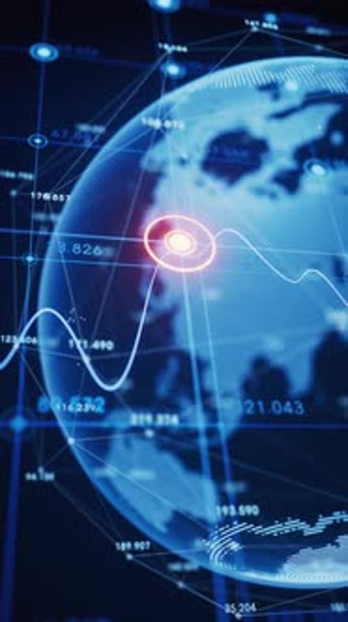 Statistical graph and virtual Earth with finance concept