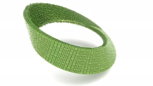 Green Mobius Stripe Transform on White Back Endless