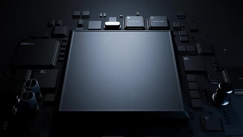 Close-up da CPU. conceito de tecnologia de microeletrônica