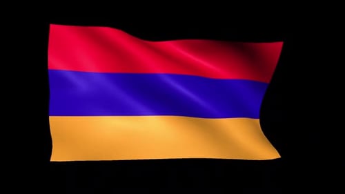 Realistic Waving Armenian National Flag