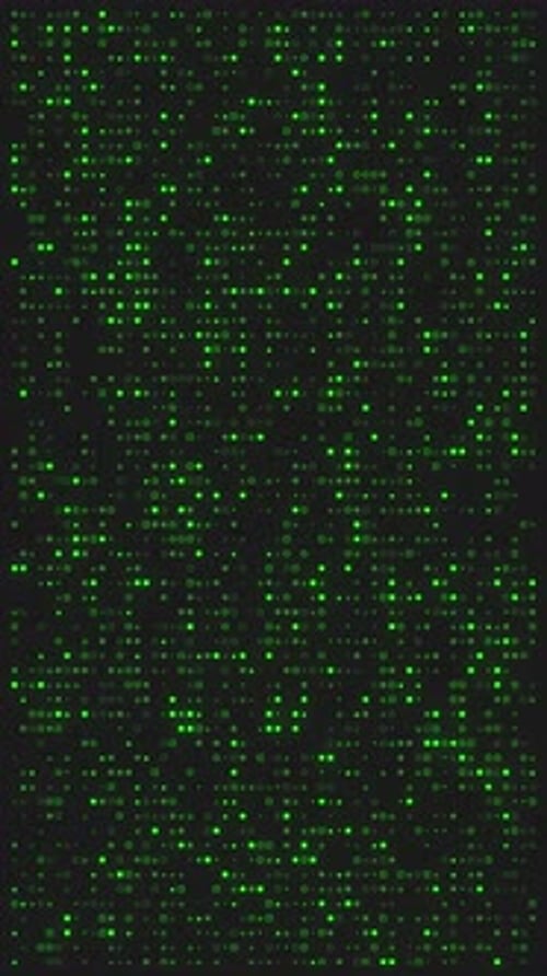 Vertical Digital Green Code Rain on Black Background