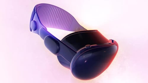 3D Animation of Futuristic Virtual Reality Headset Rotating