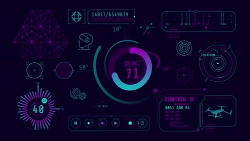 Infographics About Drones and Virtual Reality Animated on the Alpha Channel