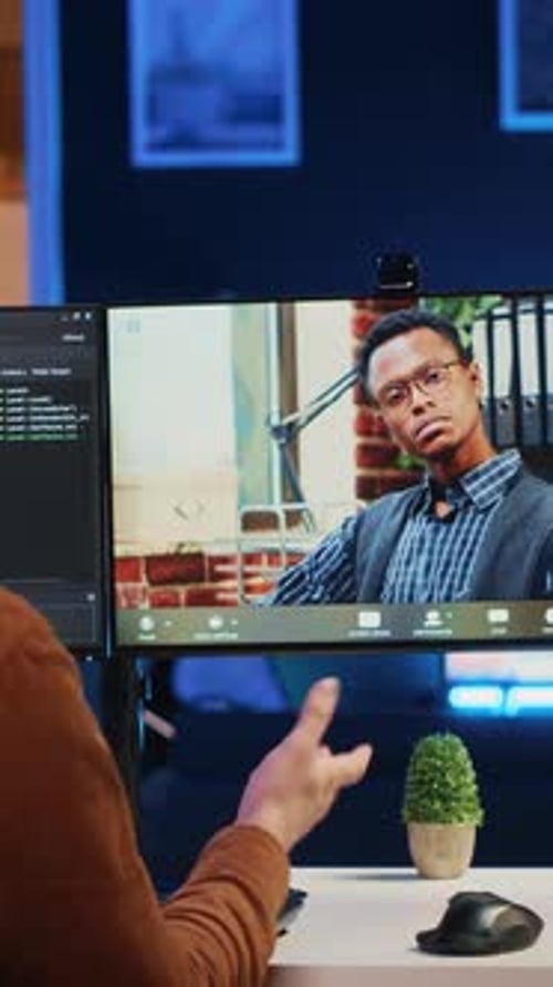 Remote Meeting at Home on a Computer