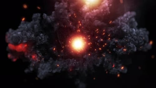 Powerful Fire and Smoke Logo Reveal with Grungy Sparks