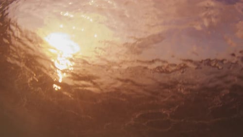 Underwater view of the breaking wave in the Maldives