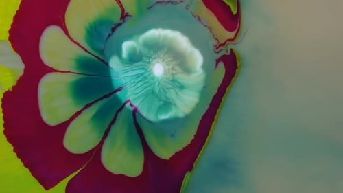 Abstract Colorful Ink Blending Together